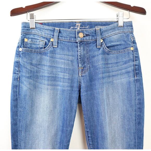 7 For All Mankind Size 26 Gwenevere Skinny Jeans Medium Blue Wash - Picture 3 of 12